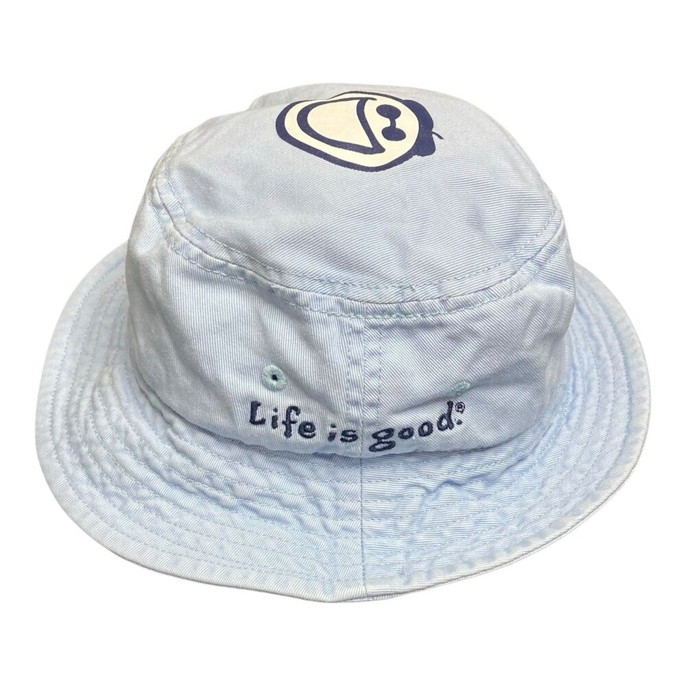 Life Is Good Bucket Hat 12-24 Months Blue Sun Beach Jake Chin Strap Kids Outdoor
